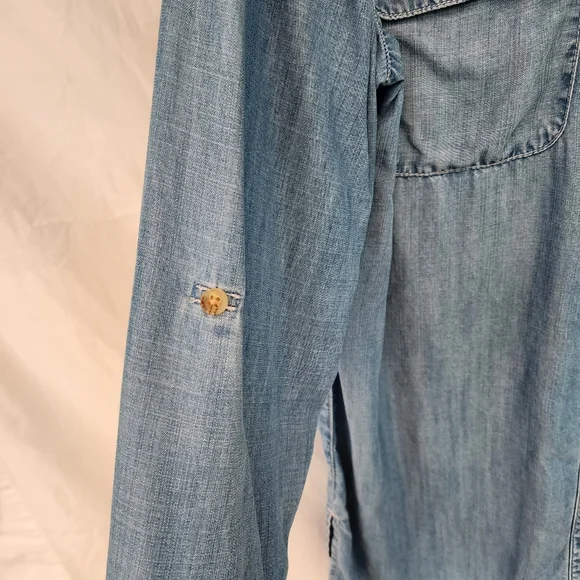 Chicos Denim Long sleeved shirt size 2 in Chicos which is about a large. - Picture 8 of 8